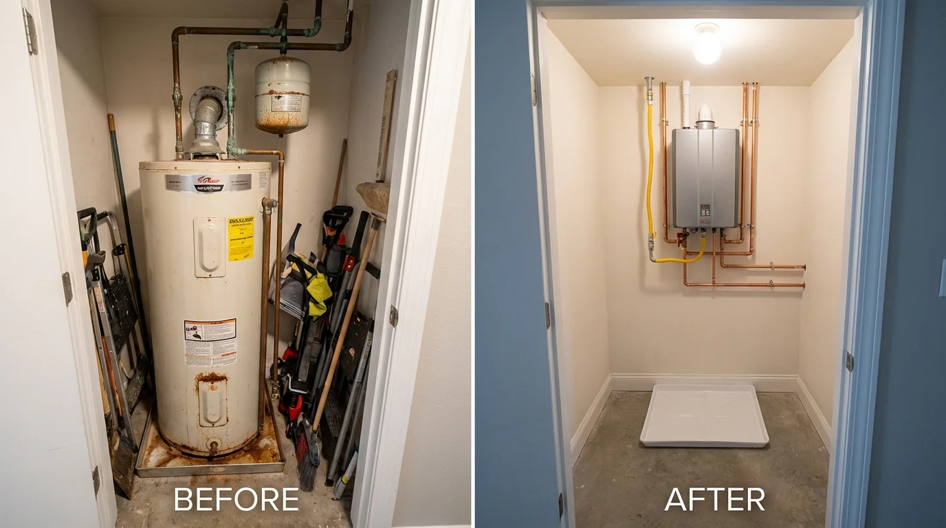 Tank water heater versus wall-mounted tankless unit comparison for McCall, ID homeowners